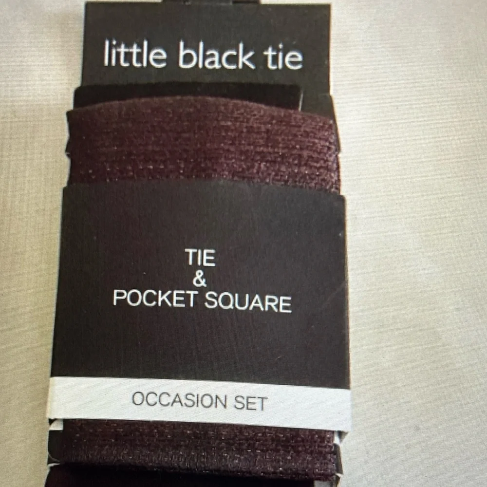Little Black Tie - Dark Red Tie & Pocket Square Occasion Set. New with Tags
